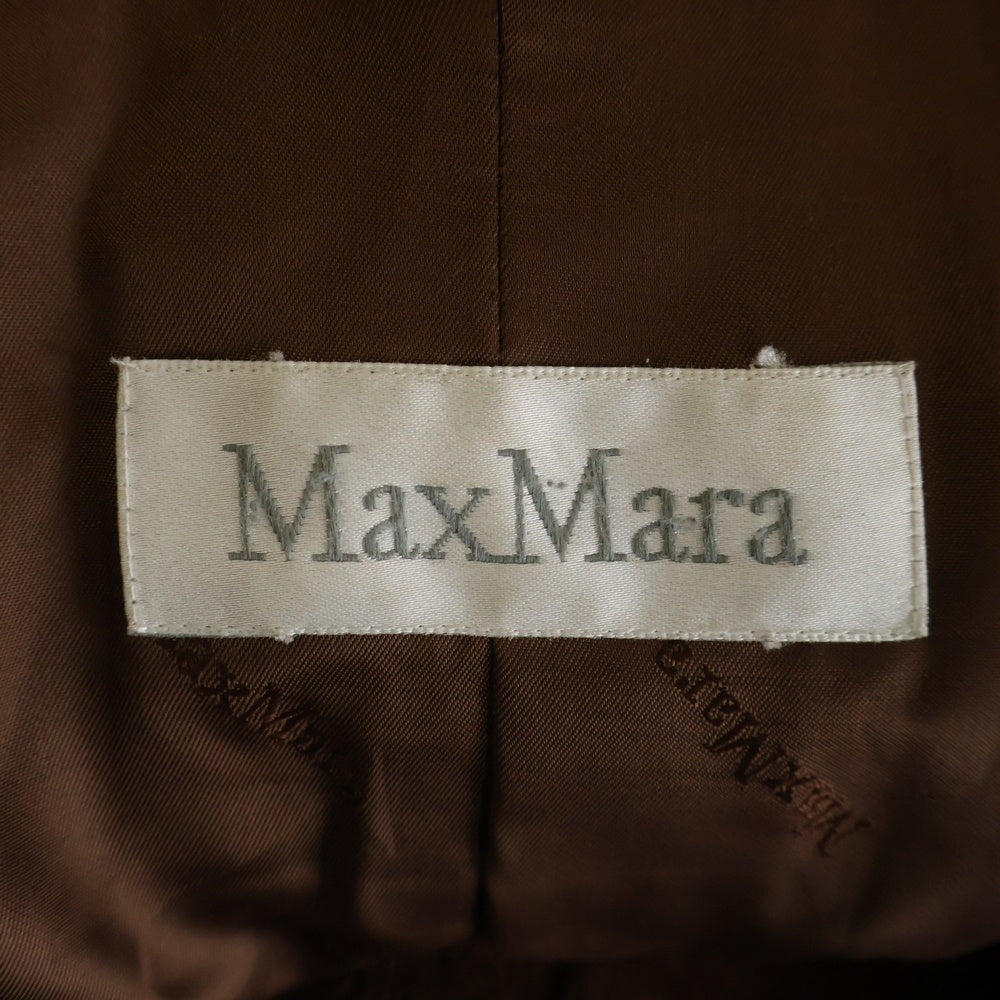 Max Mara(マックスマーラ) カシミヤ混 ウール ダブルブレスト チェスターコート ブラウン レディース
