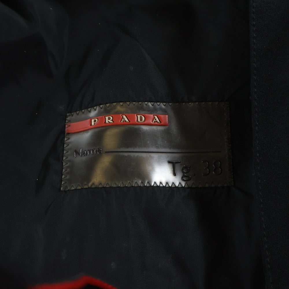 PRADA SPORT(プラダ スポーツ) GORE-TEX ゴアテックス ラバーロゴ ナイロン混 ジップアップ ステンカラー ジャケット ブラック 108276 5N9 レディース