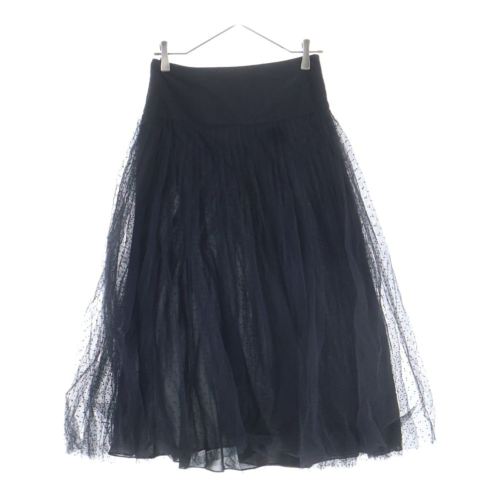 DIOR(ディオール) プリュムティ チュール レイヤード プリーツ ミディアム フレア スカート ブラック レディース 841J50A8810