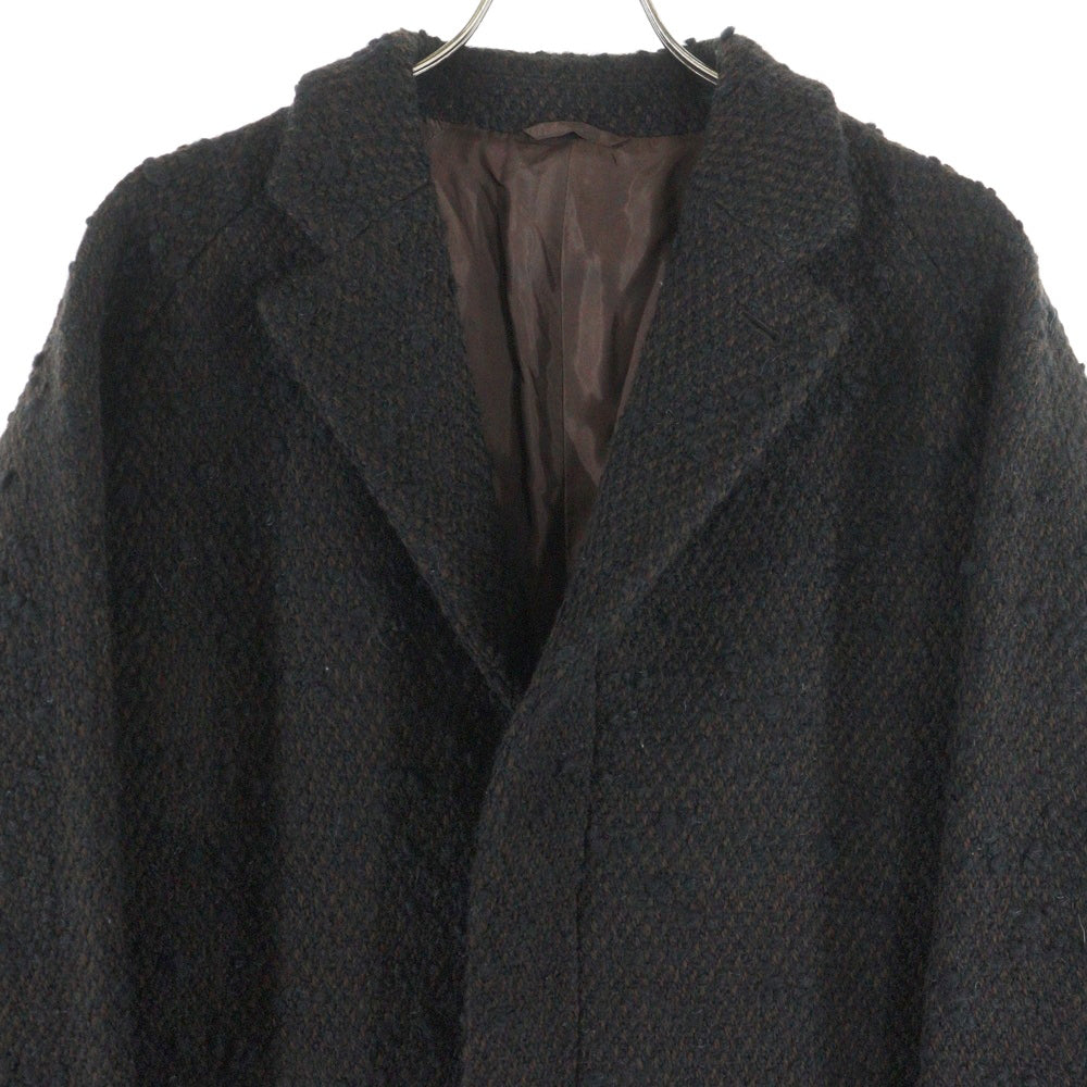 PRADA(プラダ) ウールツイード 3B チェスター ロング コート ブラウン/ブラック