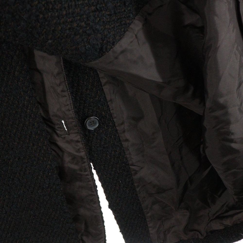 PRADA(プラダ) ウールツイード 3B チェスター ロング コート ブラウン/ブラック