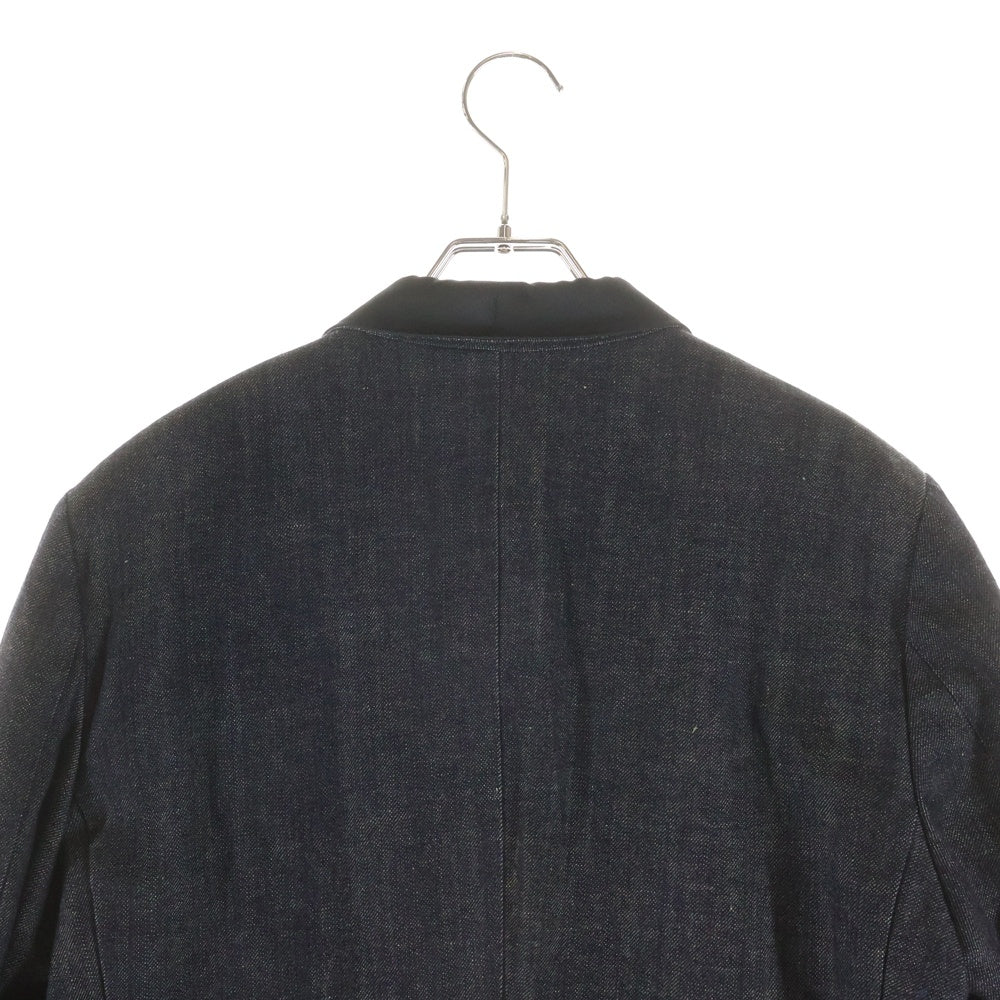 DOLCE & GABBANA(ドルチェアンドガッバーナ) シルクサテン ラペル ショールカラー デニム 1B テーラード スモーキングジャケット タキシード インディゴ G2775D