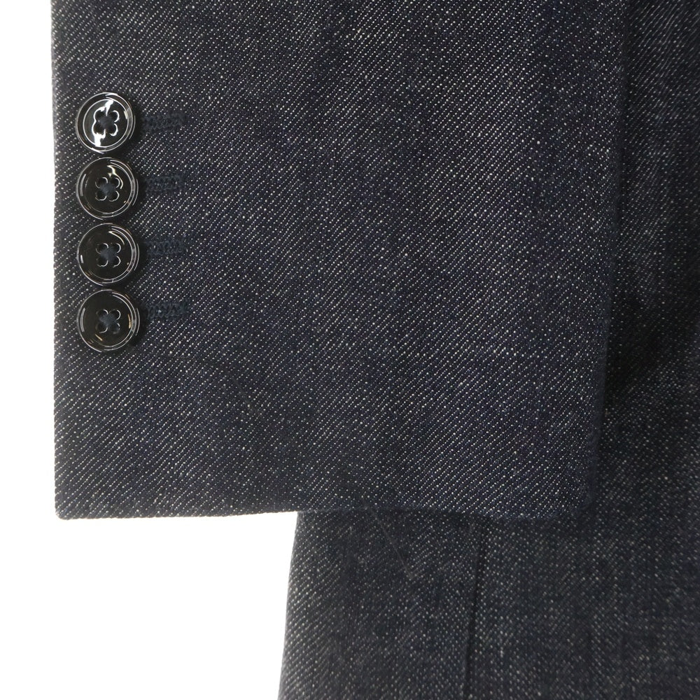 DOLCE & GABBANA(ドルチェアンドガッバーナ) シルクサテン ラペル ショールカラー デニム 1B テーラード スモーキングジャケット タキシード インディゴ G2775D