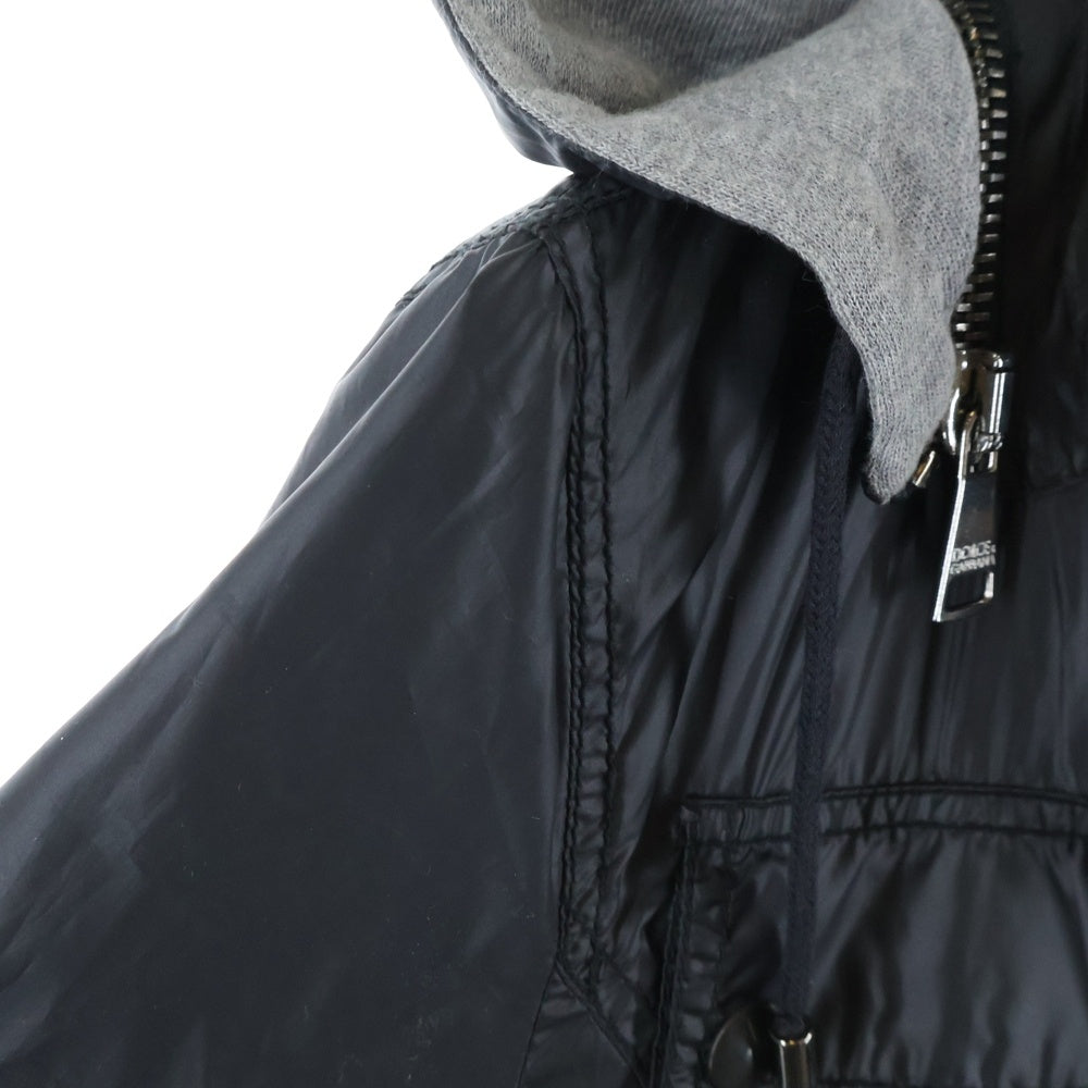 DOLCE & GABBANA(ドルチェアンドガッバーナ) マルチポケット ナイロン ジップアップ フーデッド ジャケット ブラック G9745T/FUMG5