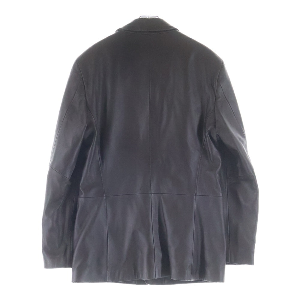 EMPORIO ARMANI(エンポリオアルマーニ) ラムスキン レザー 3B テーラードジャケット ブラウン