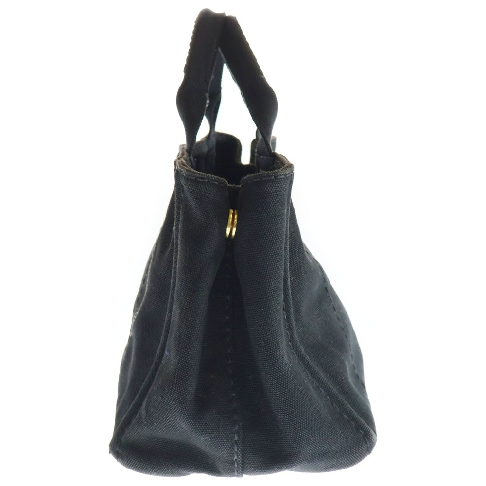 PRADA(プラダ) プラダ カナパ ミニ ハンドバッグ トートバッグ キャンパス ブラック ゴールド金具 レディース
