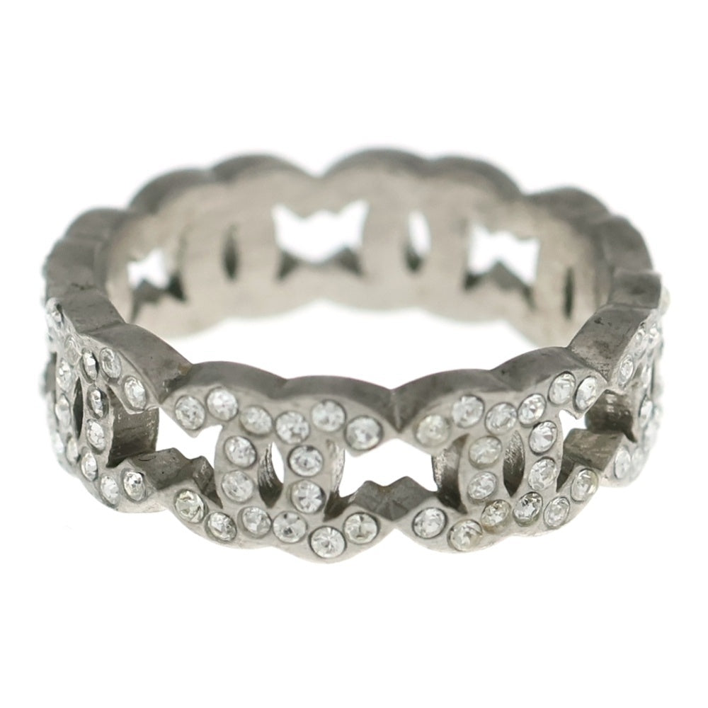 CHANEL(シャネル) ココマークリング ラインストーン 指輪 シルバー レディース