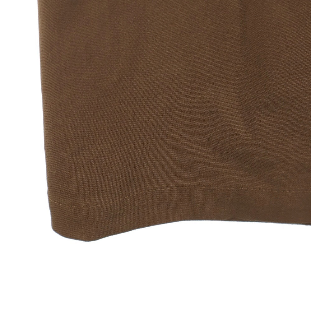 MASONPRINCE(メイソンプリンス) レーヨン混 1タック ワイドストレート スラックスパンツ ブラウン