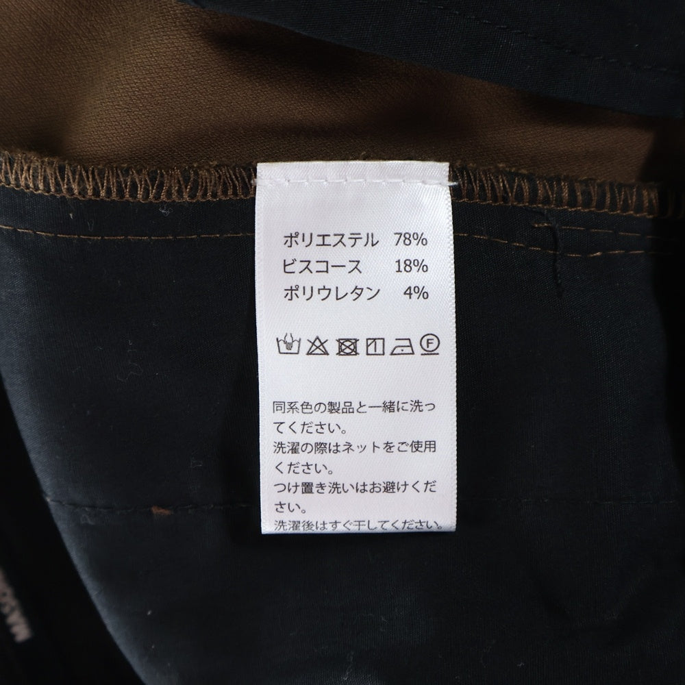 MASONPRINCE(メイソンプリンス) レーヨン混 1タック ワイドストレート スラックスパンツ ブラウン