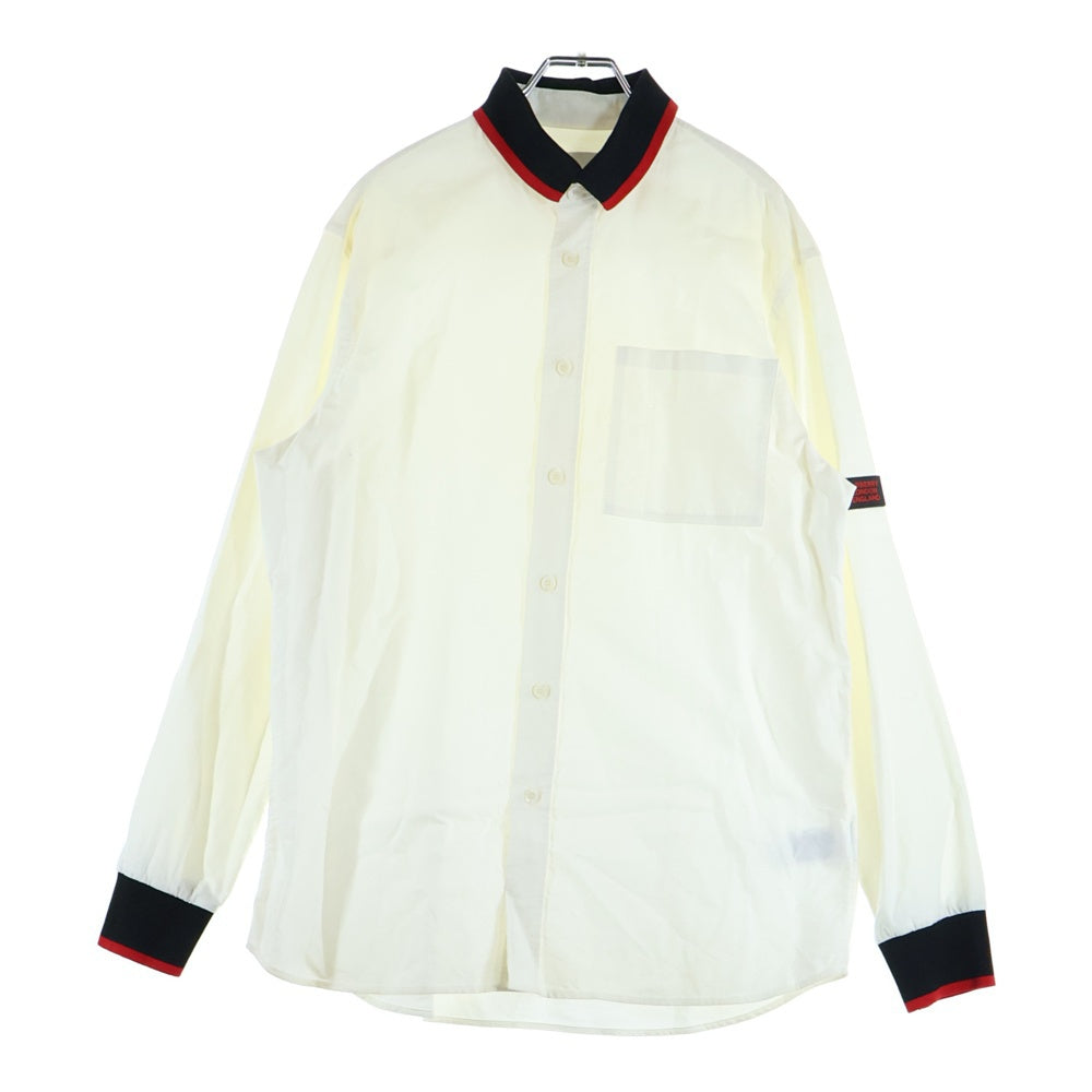 BURBERRY(バーバリー) リブ切り替え コットン 長袖シャツ ホワイト 8013457