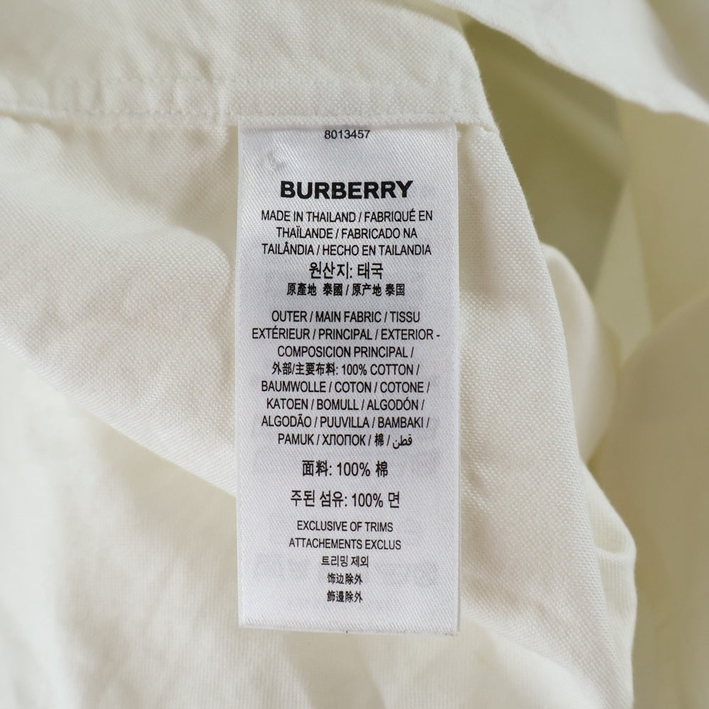 BURBERRY(バーバリー) リブ切り替え コットン 長袖シャツ ホワイト 8013457