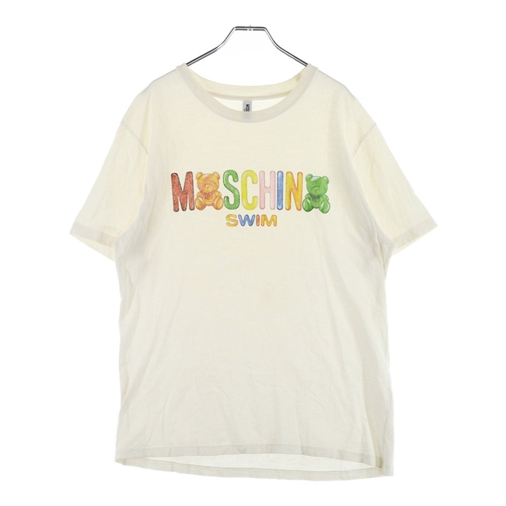 MOSCHINO(モスキーノ) グミベア ロゴプリント クルーネック 半袖Tシャツ カットソー ホワイト