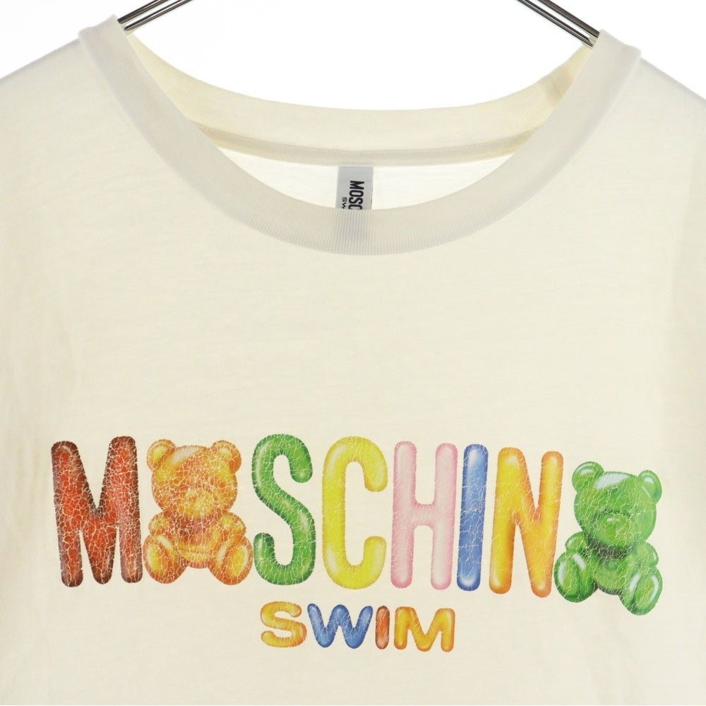 MOSCHINO(モスキーノ) グミベア ロゴプリント クルーネック 半袖Tシャツ カットソー ホワイト