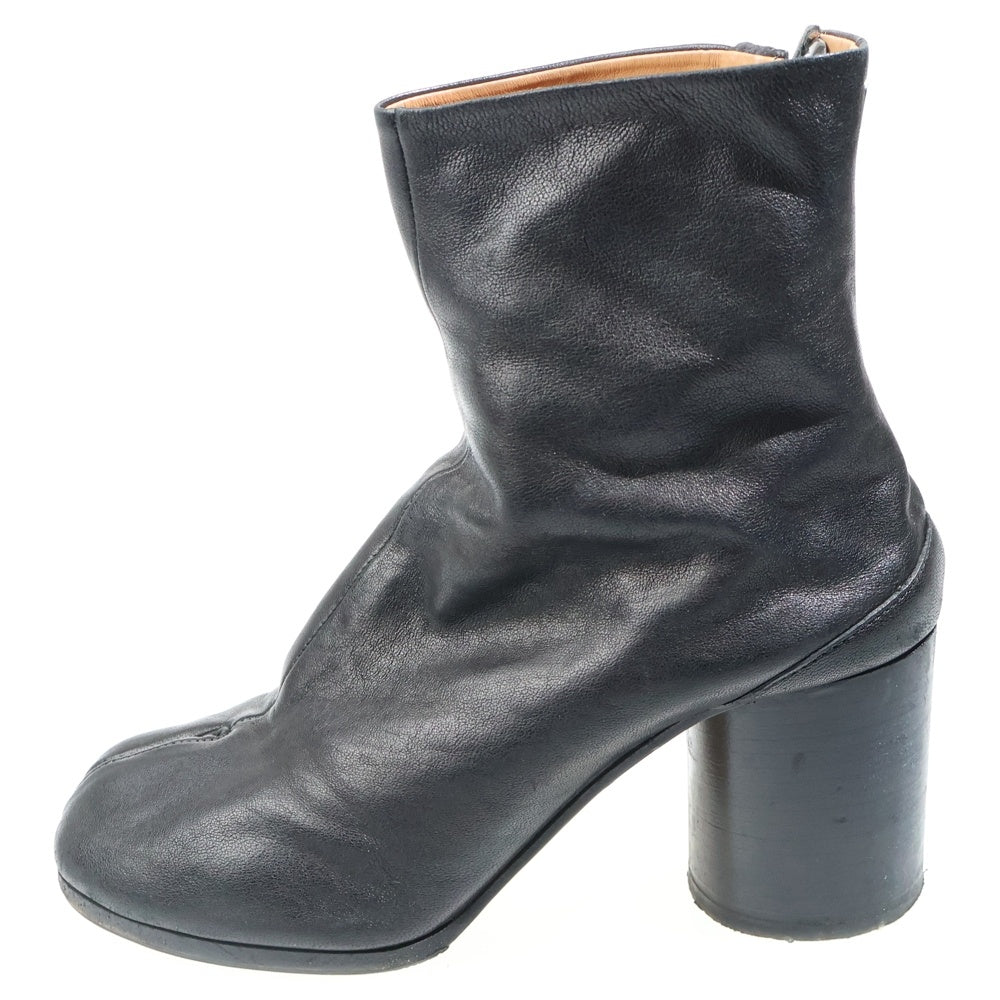 NO BRAND(ノーブランド) Tabi タビ 足袋 レザー ヒール ショートブーツ シューズ ブラック レディース