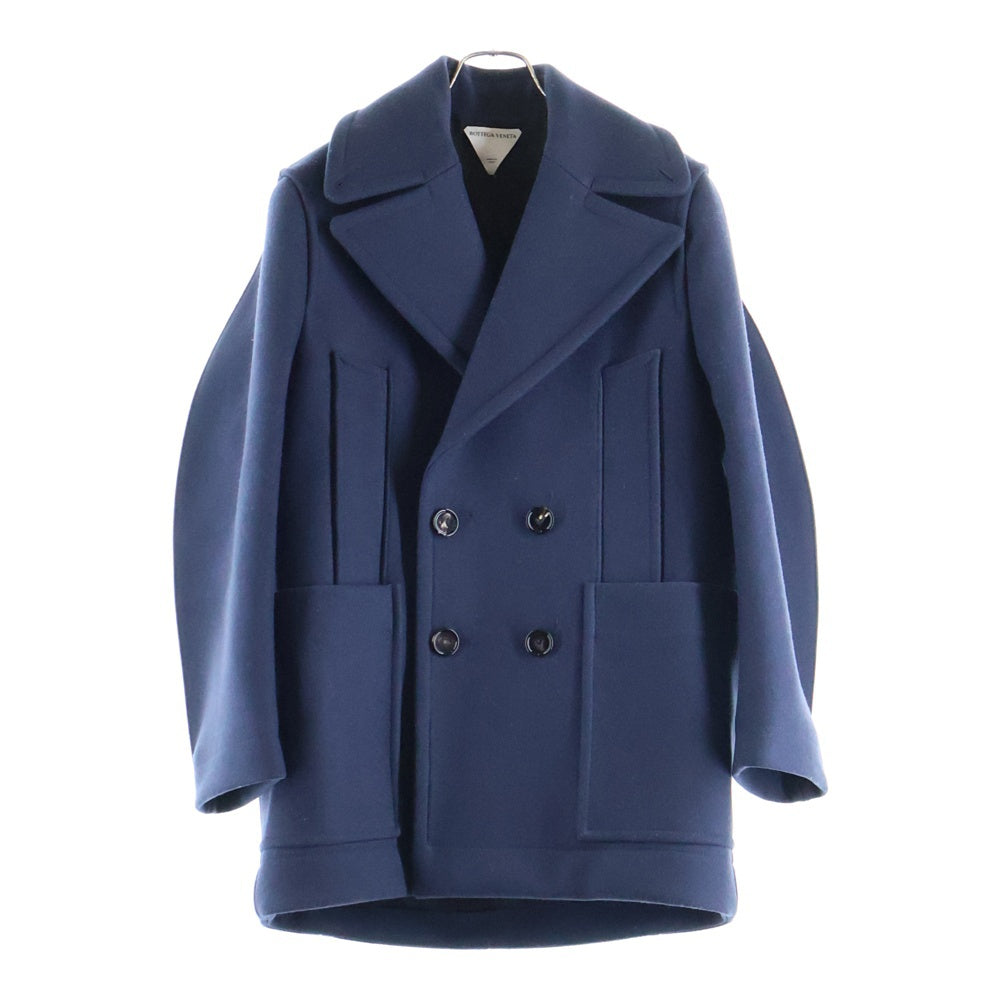 BOTTEGA VENETA(ボッテガヴェネタ) ウール ダブルブレストピーコート ネイビー レディース