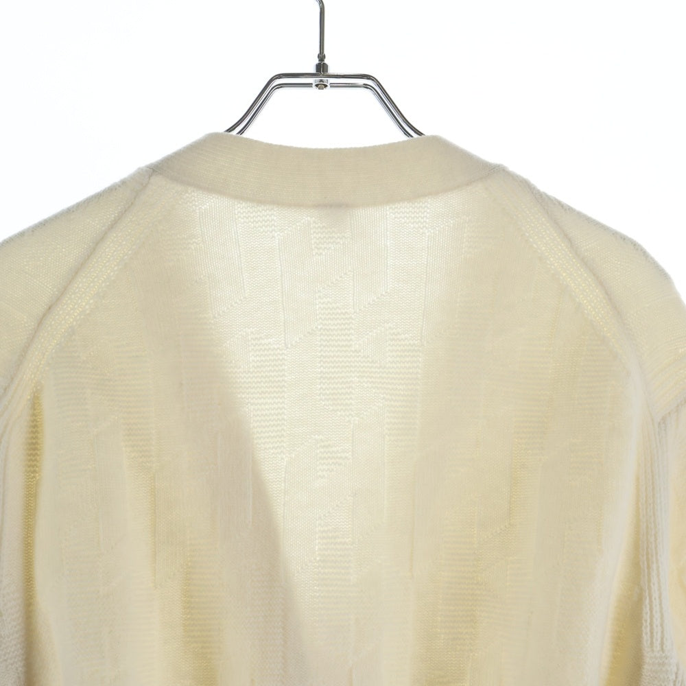 HERMES(エルメス) Hロゴ 半袖 ロング ニット カーディガン ホワイト レディース 4E2522D3