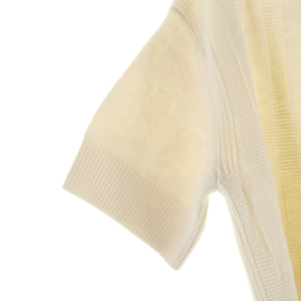 HERMES(エルメス) Hロゴ 半袖 ロング ニット カーディガン ホワイト レディース 4E2522D3