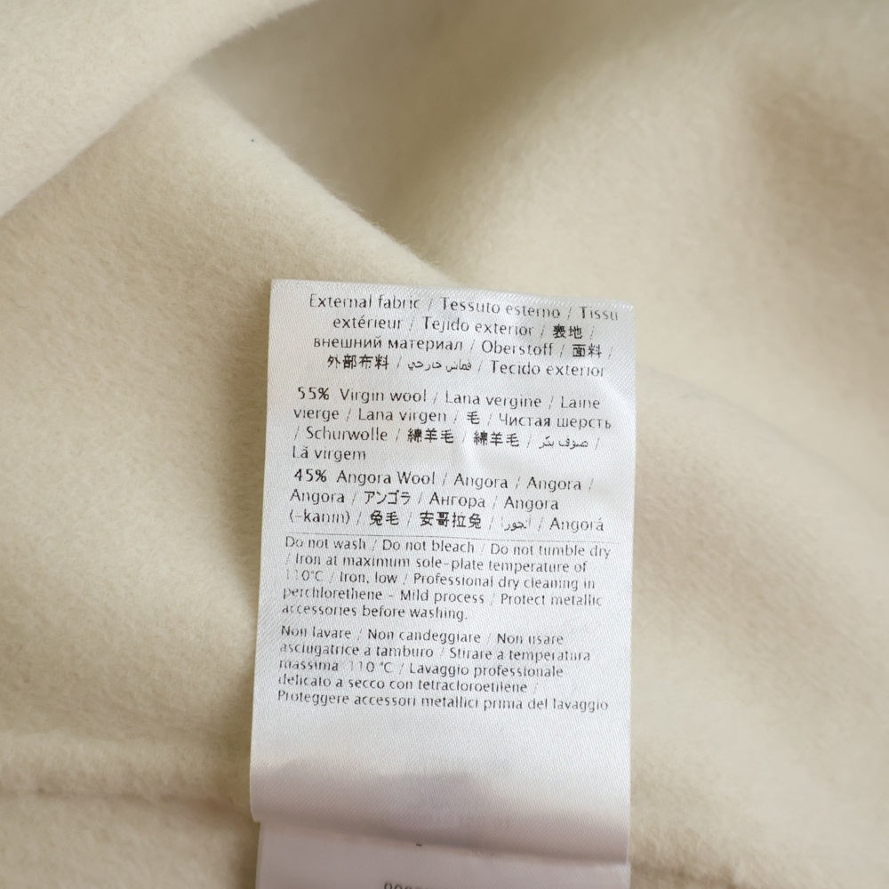 VALENTINO(ヴァレンティノ) Vロゴプレート アンゴラ混 ウール ケープ コート ホワイト レディース RB3CG1354AS