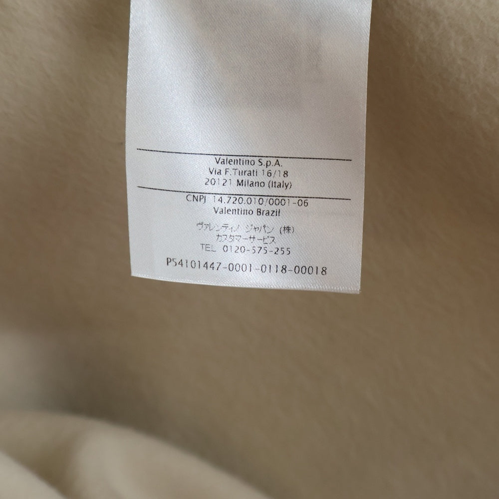 VALENTINO(ヴァレンティノ) Vロゴプレート アンゴラ混 ウール ケープ コート ホワイト レディース RB3CG1354AS