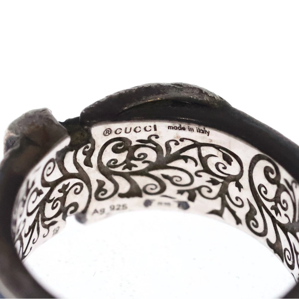 GUCCI(グッチ) ガーデン ブルーエナメルシルバーリング 指輪 Ag925 11.6g 18号 498500