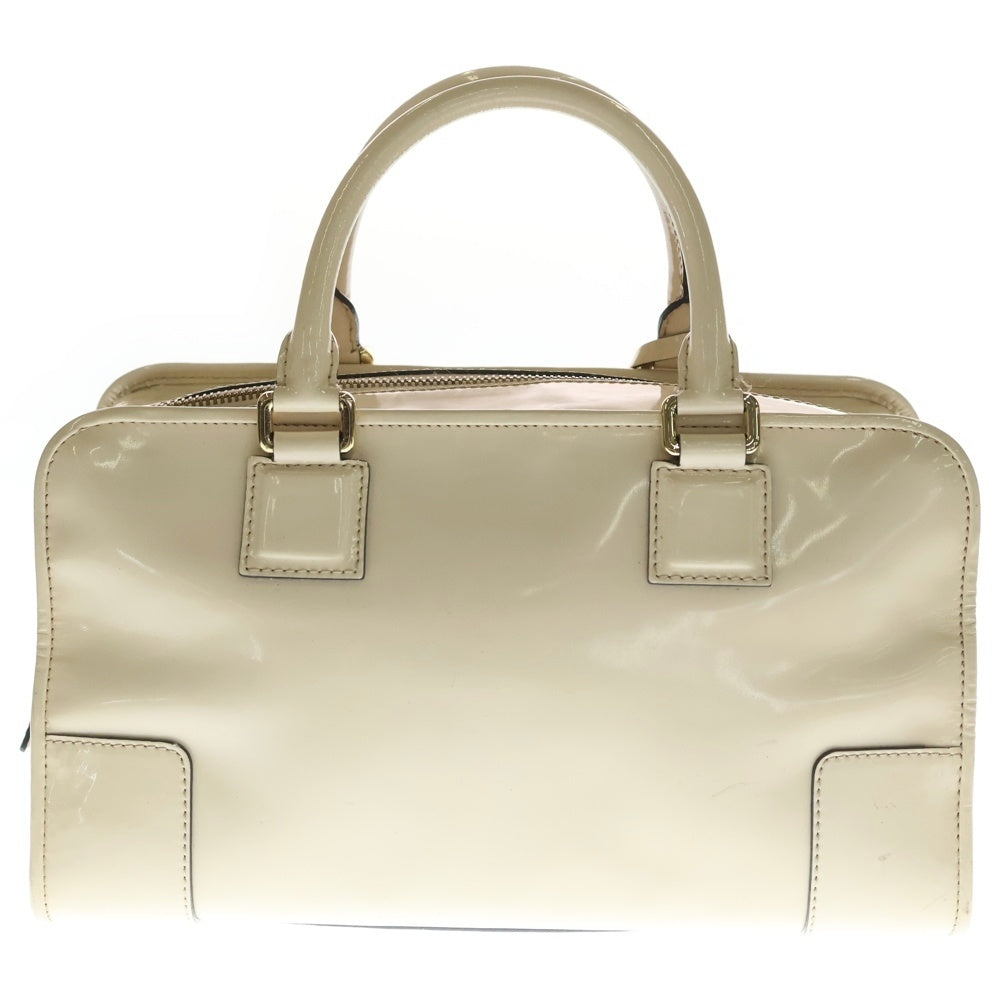 LOEWE(ロエベ) アマソナ28 ベージュ エナメル ハンドバッグ レディース