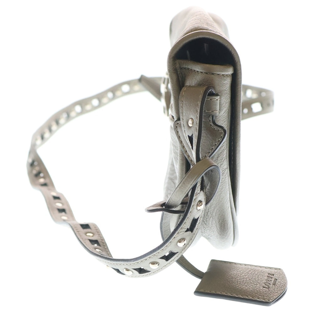 LOEWE(ロエベ) ヘリテージ ショルダーバッグ メタリックシルバー レザー レディース