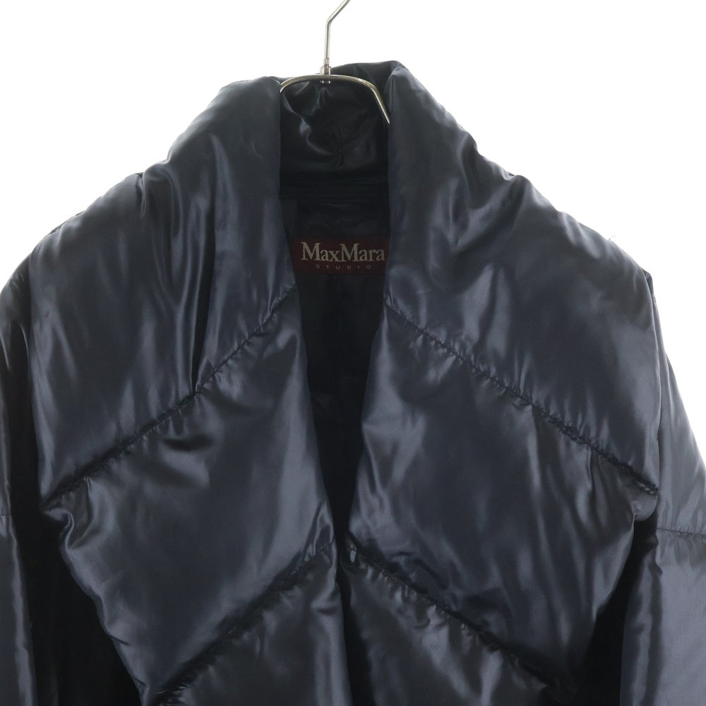 Max Mara(マックスマーラ) ショールカラー スナップボタン ダウン ロング ジャケット コート ブラック レディース