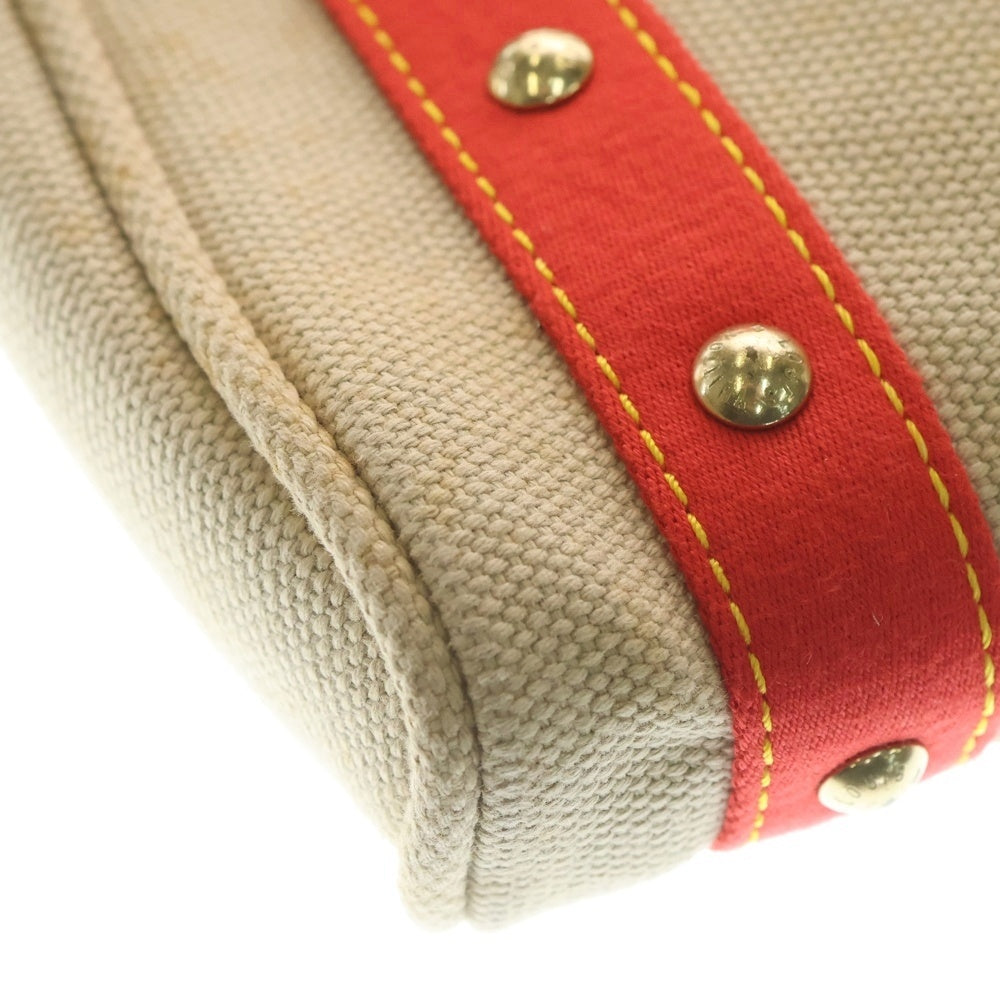 LOUIS VUITTON(ルイヴィトン) アンティグア カバPM ハンドバッグ ミニバッグ ミニトートバッグ ベージュ×レッド レザー×キャンバス M40038 ゴールド金具 レディース