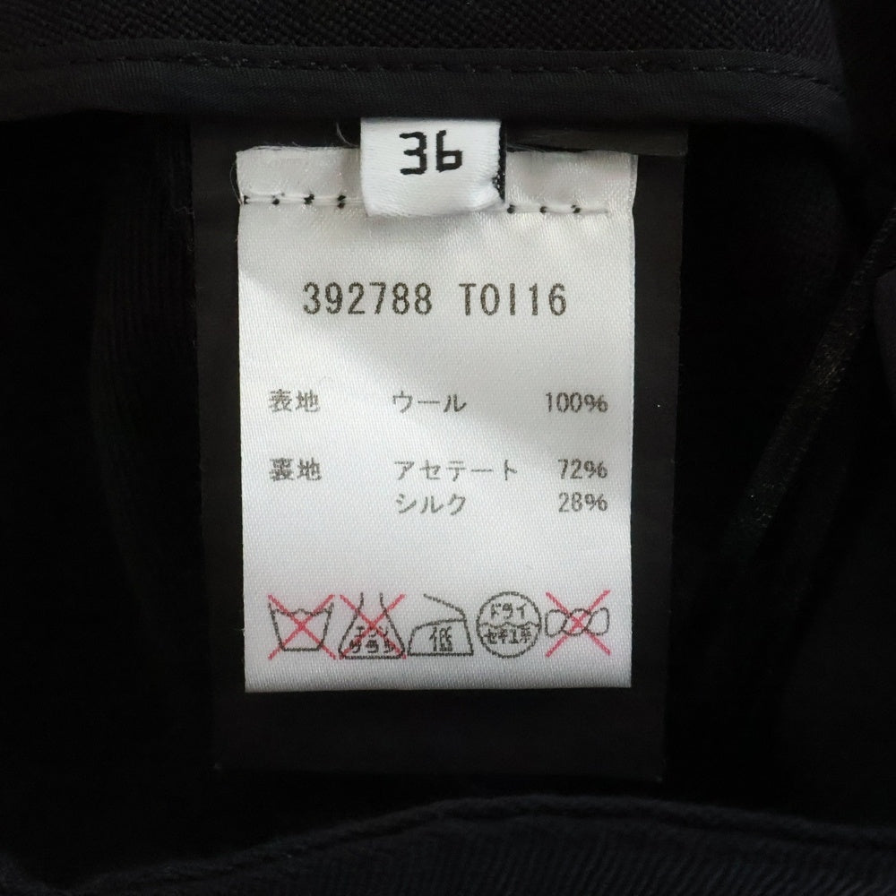 BALENCIAGA(バレンシアガ) ギミックベルト ウール スラックスパンツ ブラック レディース 392788