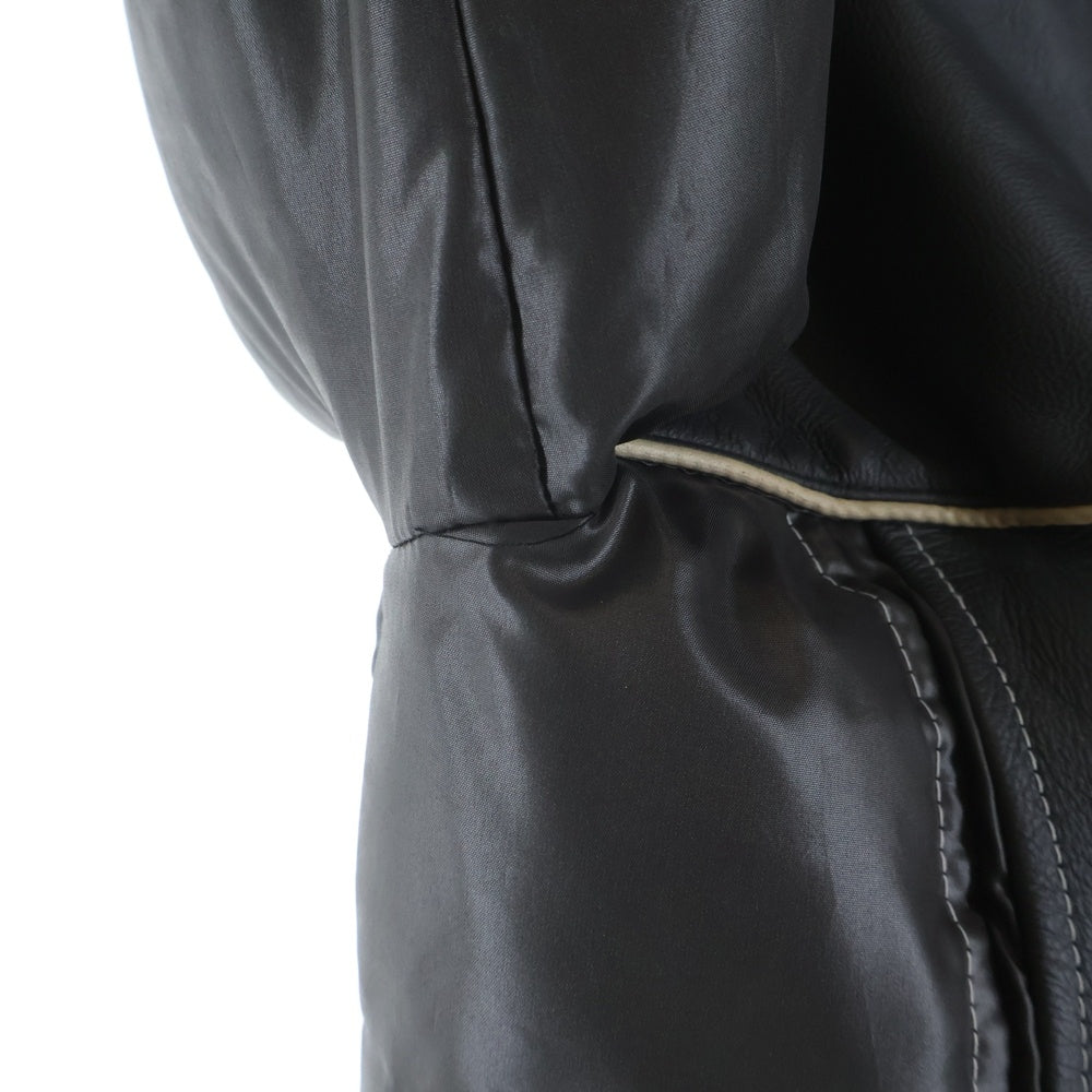 D him DOUBLE STANDARD CLOTHING(ダブルスタンダードクロージング) レザー切替ポリエステルダウンジャケット グレー 7556093