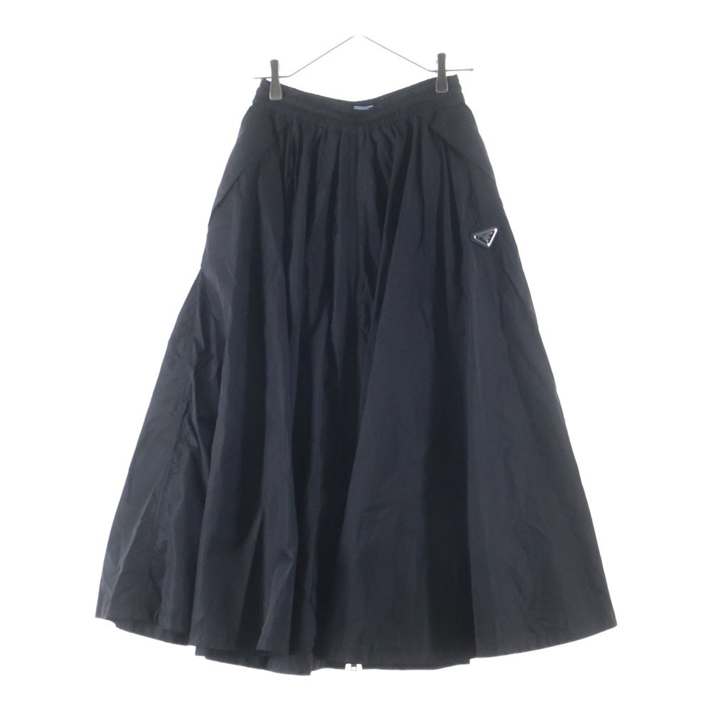 PRADA(プラダ) Re-Nylon トライアングルロゴプレート付ナイロンロングスカート ブラック 21X951 レディース