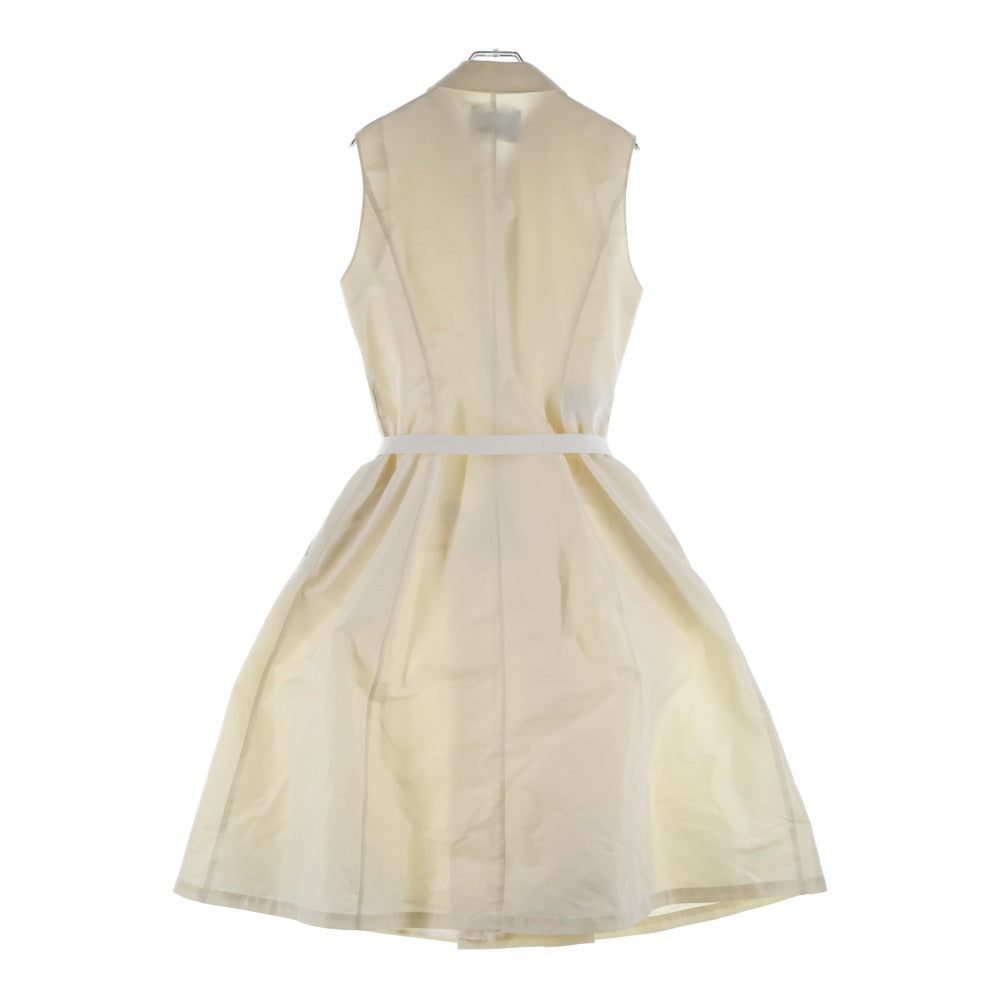 PRADA(プラダ) ロゴベルト ナイロン ハーフジップ ノースリーブ ロング ワンピース ドレス アイボリー レディース P3M00H