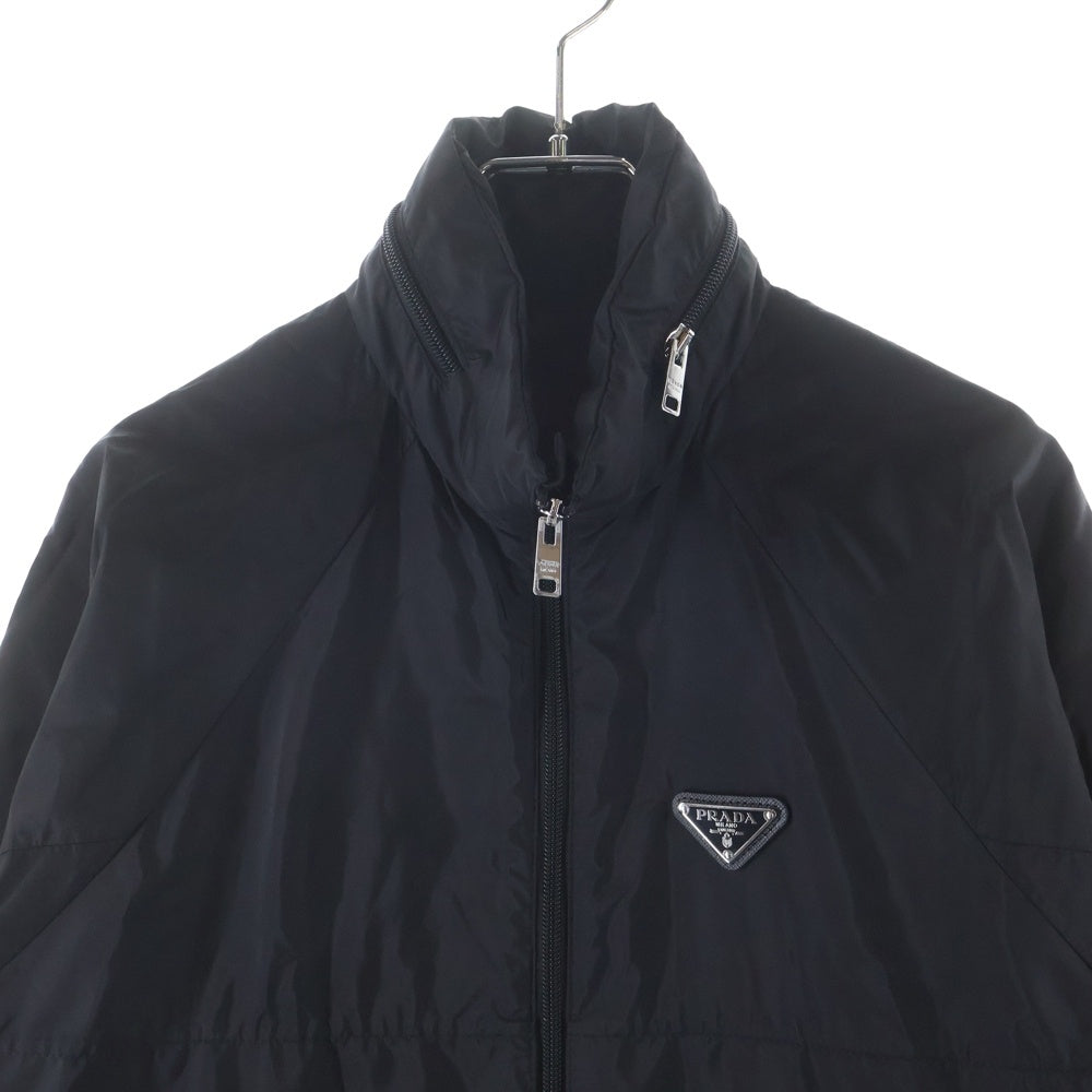 PRADA(プラダ) Re-Nylon トライアングルロゴプレート付フーデッドレインジャケット ナイロンブルゾン ブラック 292022 SWMO レディース