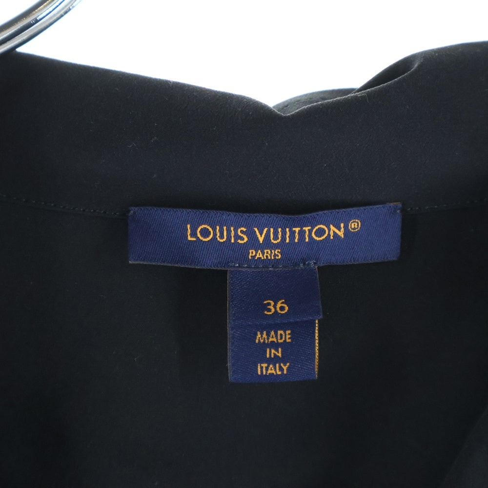 LOUIS VUITTON(ルイヴィトン) 24AW モノグラムベルト シルク シャツワンピース ブラック レディース RW242WW AKM FRDS32