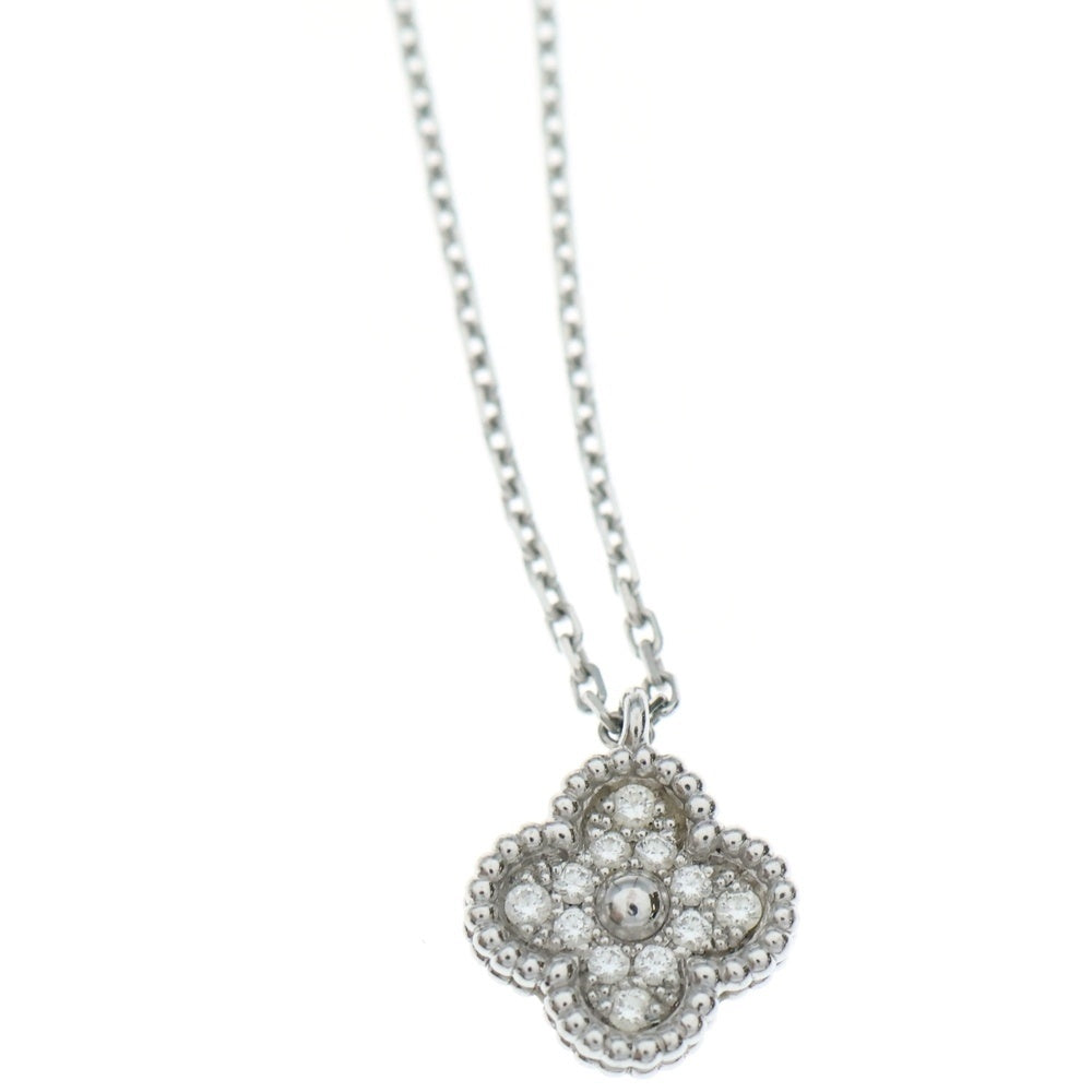 Van Cleef & Arpels(ヴァンクリーフアンドアーペル) スウィートアルハンブラ ダイヤ ネックレス Au750 K18 WG ホワイトゴールド VCARO85900 レディース
