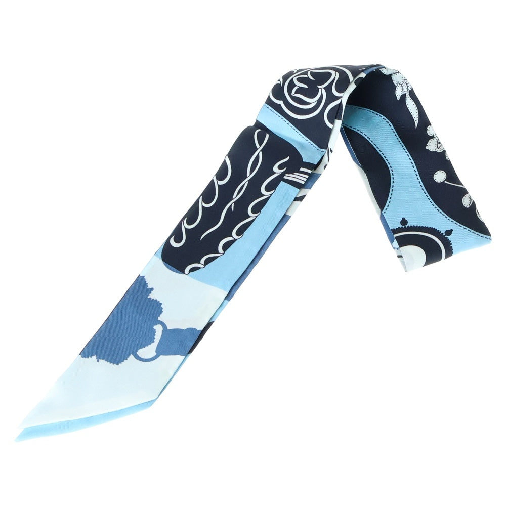 HERMES(エルメス) エルメス ツイリー フェスティバルカドリ ネイビー×ライトブルー レディース