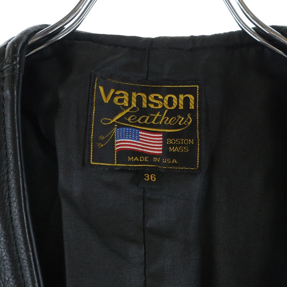 VANSON(バンソン) レザー レースアップ ジレ ベスト ブラック