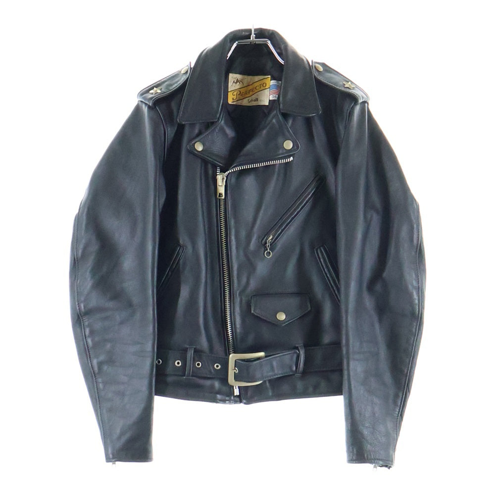 SCHOTT(ショット) PERFECTO パーフェクト レザー ジップアップ ダブル ライダースジャケット ブラック