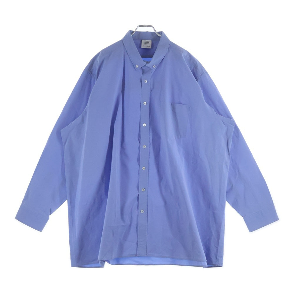 VETEMENTS(ヴェトモン) 18SS バックロゴプリント オーバーサイズ 長袖シャツ ブルー MSS18SH13