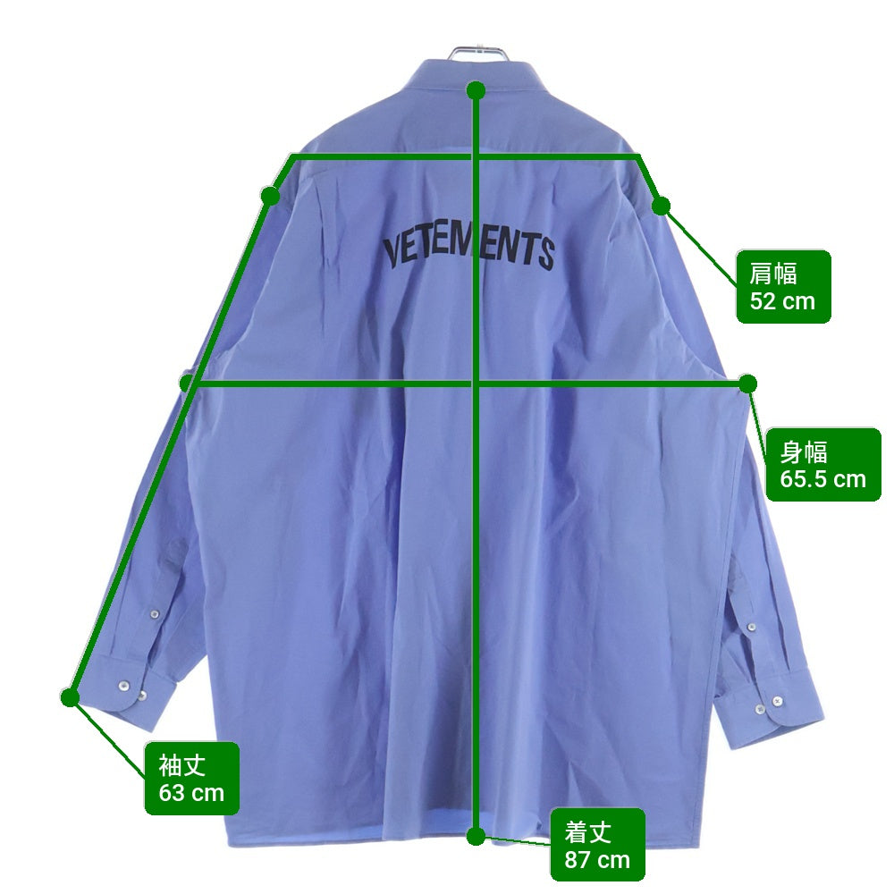 VETEMENTS(ヴェトモン) 18SS バックロゴプリント オーバーサイズ