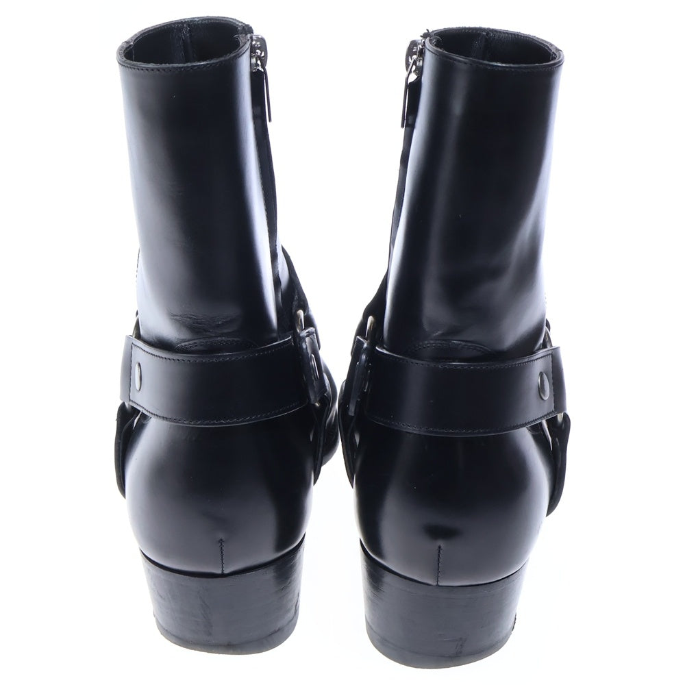 SAINT LAURENT PARIS(サンローランパリ) WYATT HARNESS RING SUEDE BOOTS ワイアットハーネスリング レザーブーツ ブラック