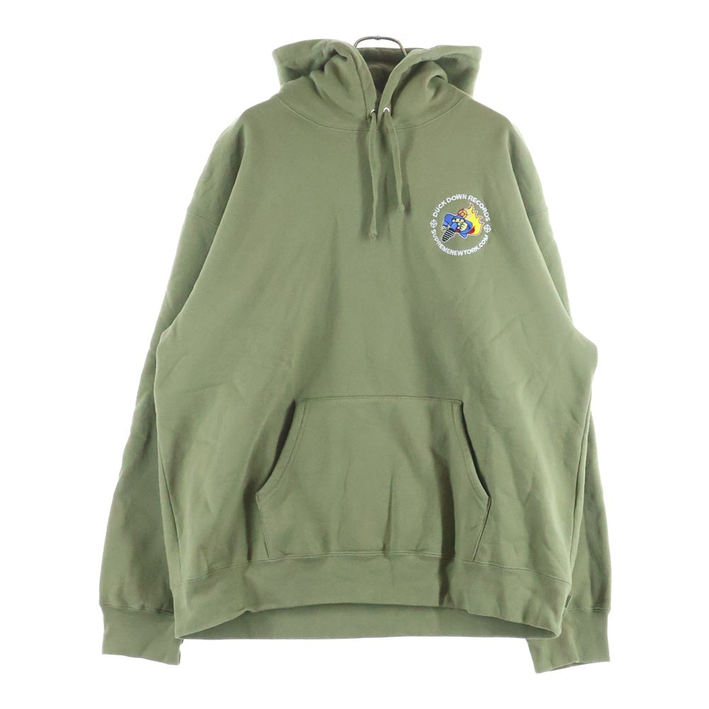 SUPREME(シュプリーム) 22AW ×DUCK DOWN RECORDS Hooded Sweatshirt ダックダウンレコード 刺繍 プルオーバーパーカー スウェットフーディ カーキ