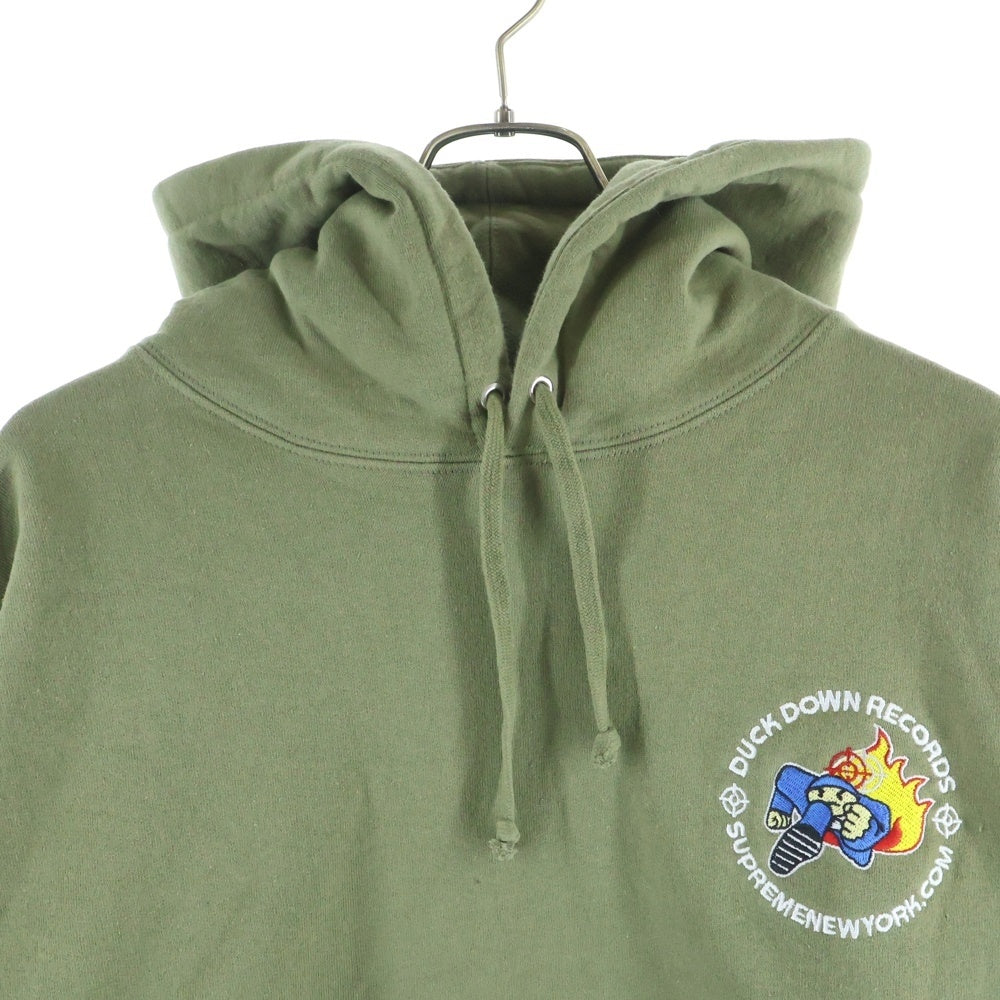 SUPREME(シュプリーム) 22AW ×DUCK DOWN RECORDS Hooded Sweatshirt ダックダウンレコード 刺繍 プルオーバーパーカー スウェットフーディ カーキ