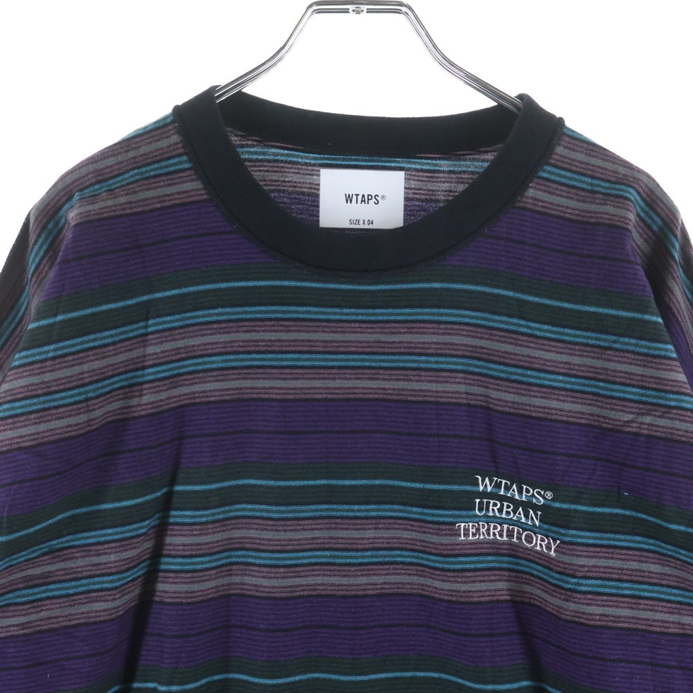 WTAPS(ダブルタップス) 22SS Long Sleeve Jam 02 Tee ジャム ロゴエンブロイダリー クルーネック長袖Tシャツ カットソー パープル 221ATDT-CSM32