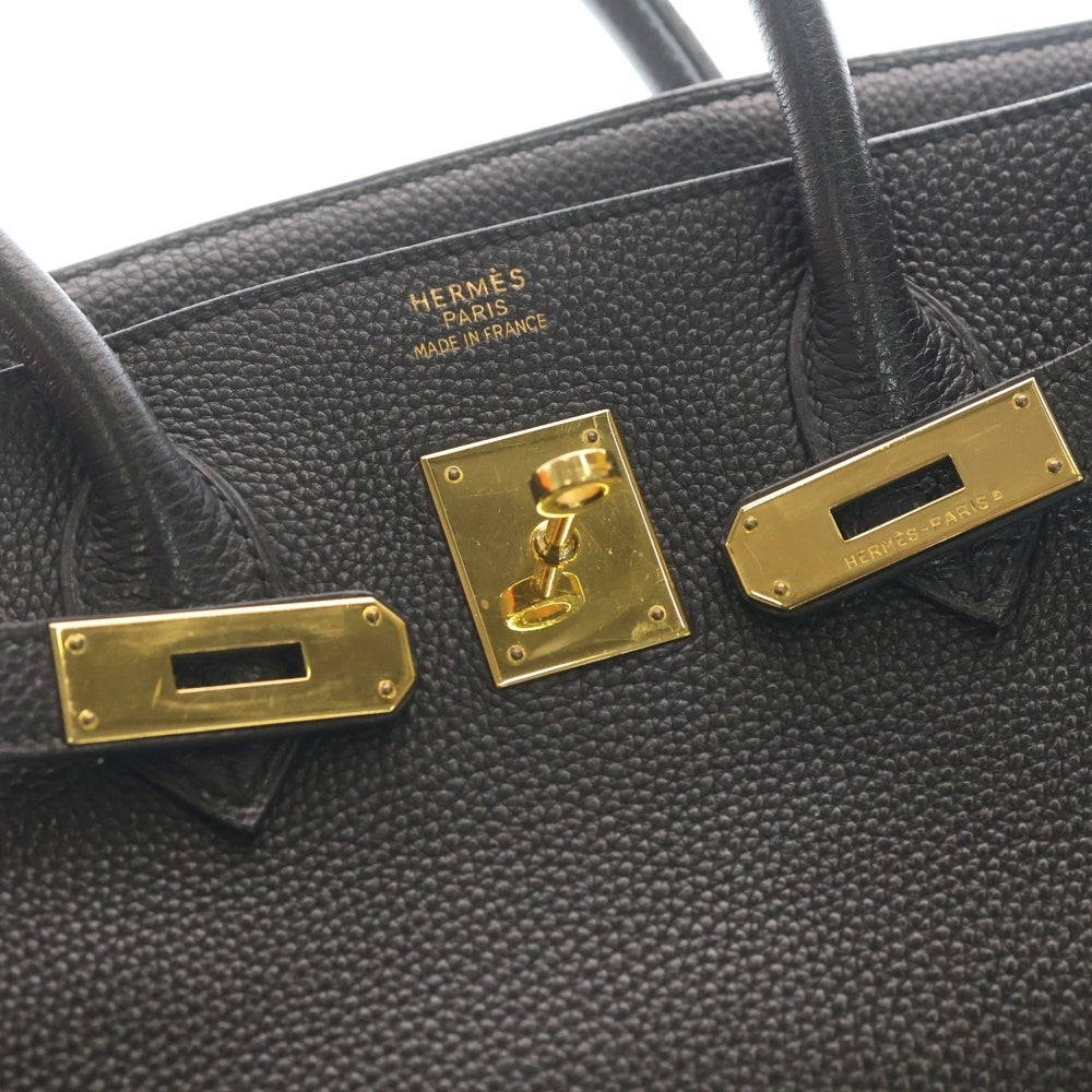 HERMES(エルメス) バーキン35 トゴ レザーハンドバッグ □G刻印 GD金具 ブラック レディース