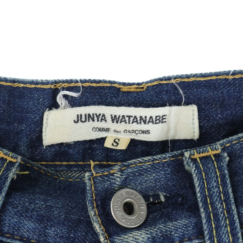 JUNYA WATANABE COMME des GARCONS(ジュンヤワタナベ コムデギャルソン) 09SS ユーズド加工 ウール切り替え デニム マーメイド フレアスカート インディゴ/ネイビー レディース JC-S011