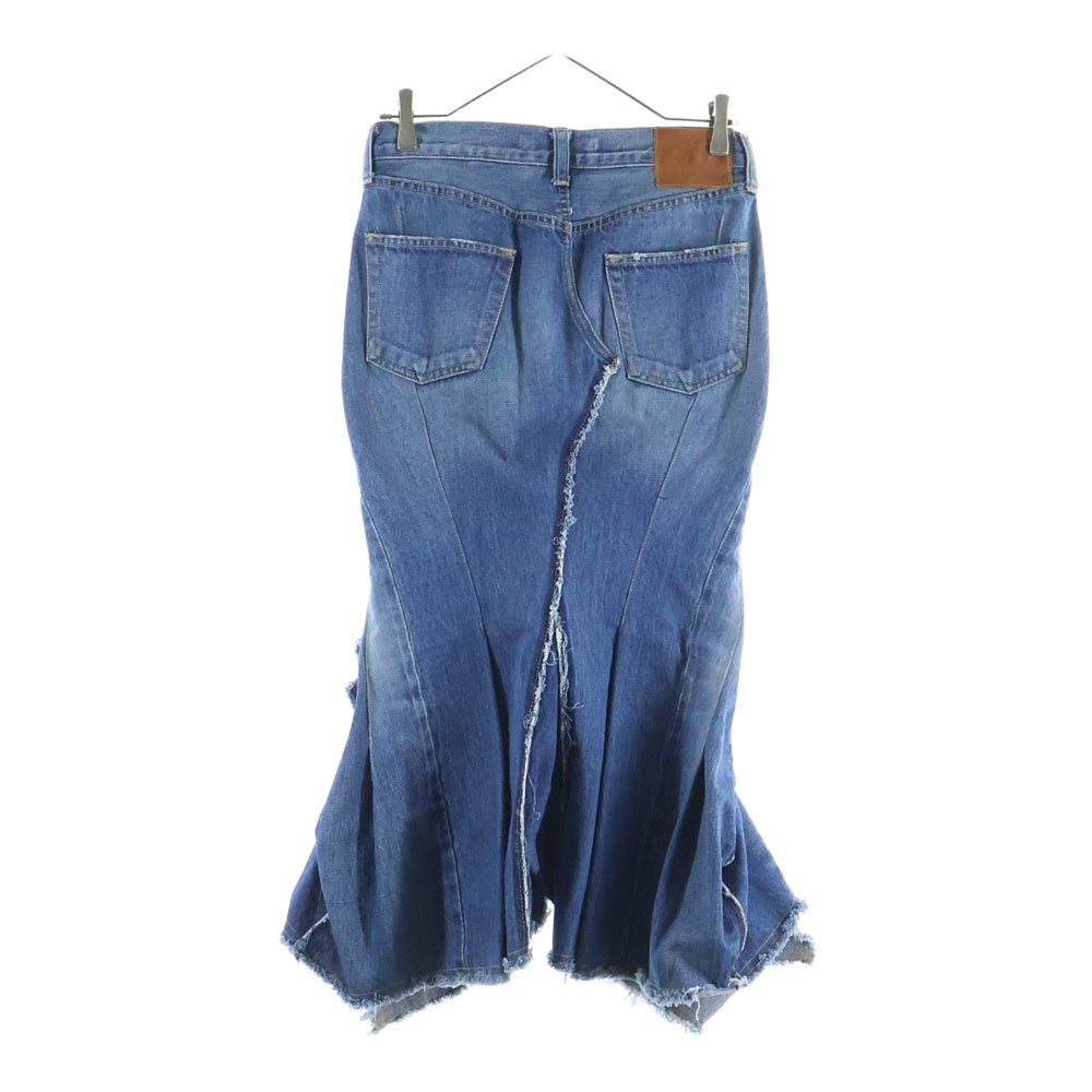JUNYA WATANABE COMME des GARCONS(ジュンヤワタナベ コムデギャルソン) 09SS 再構築 変形 デニム マーメイド フレア ロングスカート インディゴ レディース JC-S006