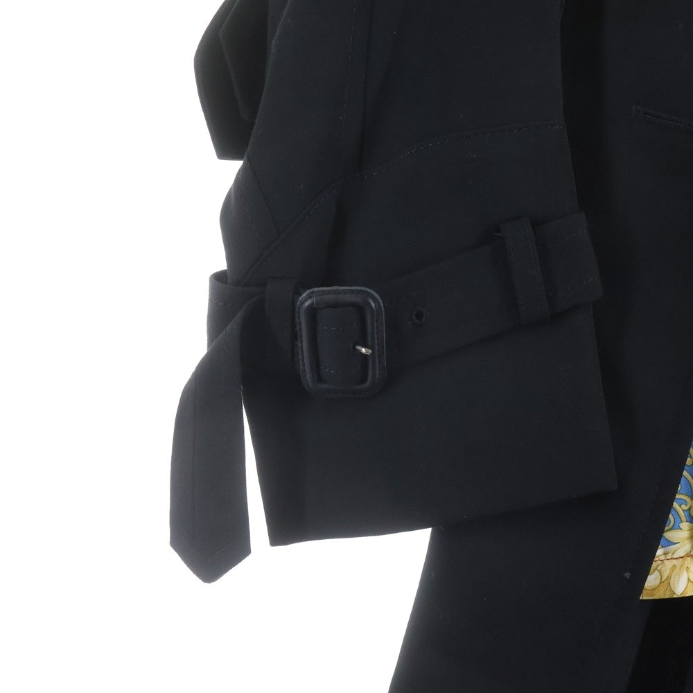 COMME des GARCONS(コムデギャルソン) 05AW 裏地デザインロング トレンチコート JQ-J010 ブラック レディース