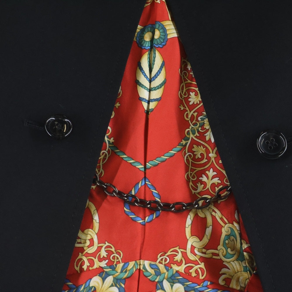 COMME des GARCONS(コムデギャルソン) 05AW 裏地デザインロング トレンチコート JQ-J010 ブラック レディース