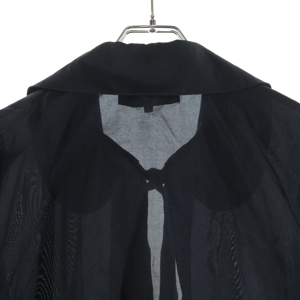 COMME des GARCONS(コムデギャルソン) 07SS デタッチャブルカラー 丸襟 リボン パフスリーブ 半袖 シャツ ブラウス ブラック レディース TS-B040